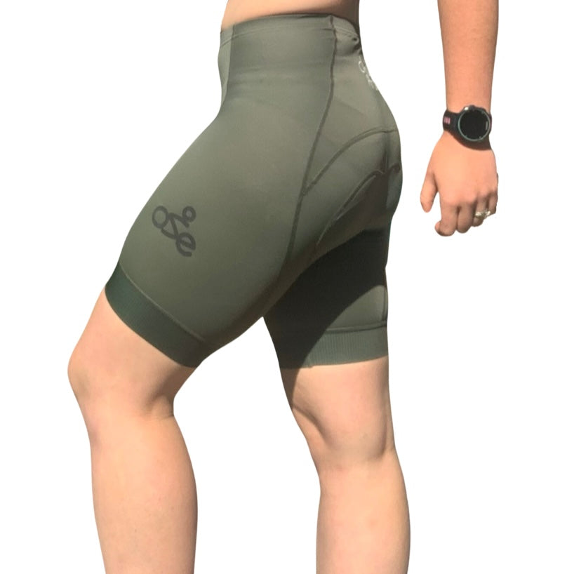 Womens olive bike shorts